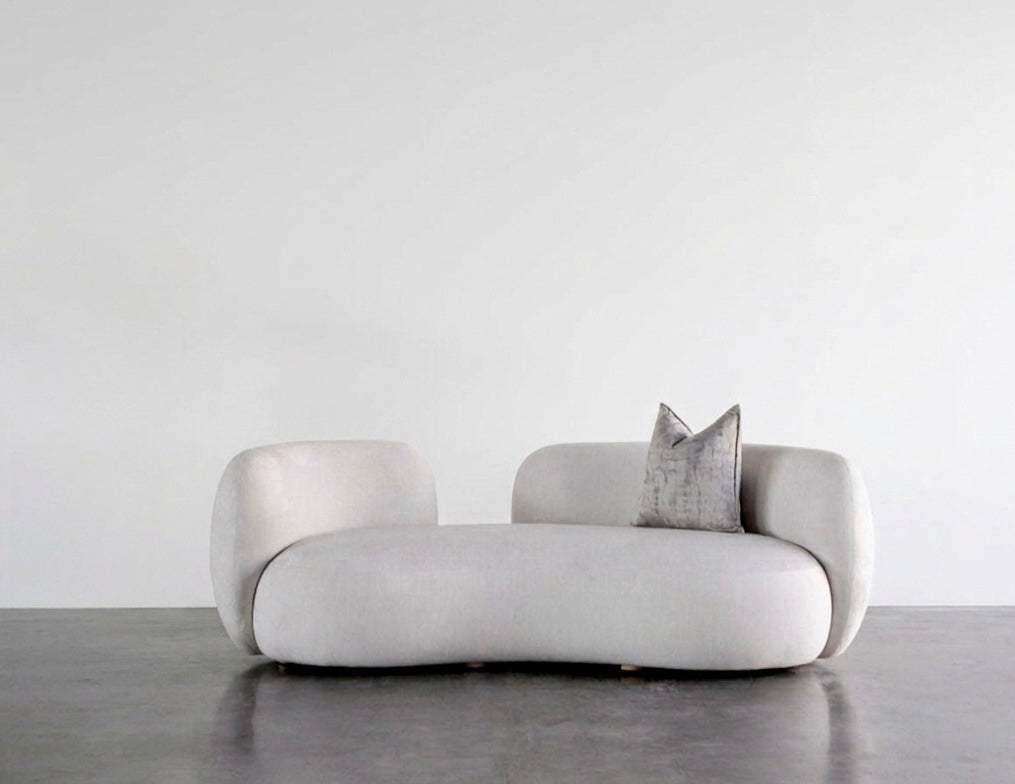 BLACK OAK The Revel Curved 3 seater sofa (off white colour)